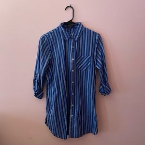 Margot Blue Striped Women’s Collared Shirt